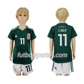 Camisetas México C.Vela 11 Niño Primera Equipacion Mundial 2018